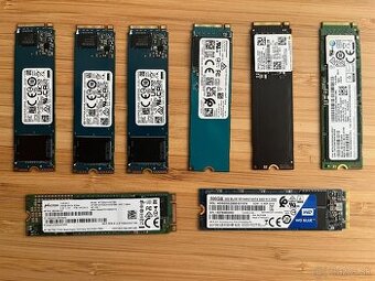 Predam SSD NVMe M2 256GB disky. Micron, Kioxia, Samsung