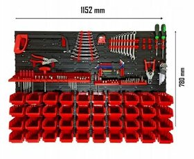 Organizér, stena na náradie 115 x 78cm, 40 boxov - 1