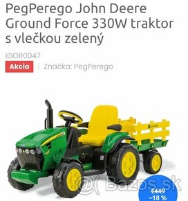 Detsky elektrický traktor john deere