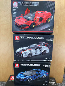 Lego autíčka Ferrari, Viper, Koennigsegg, Bugatti, Porsche