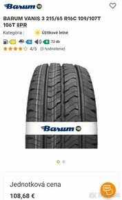 215/65 R16C 4ks Uplne nove