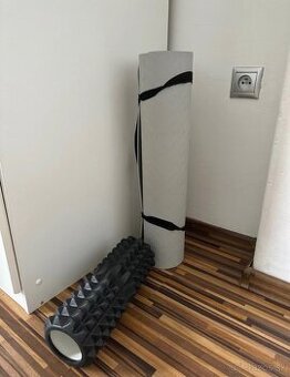 Podlozka Yoga Mat Gray + Valec na cvicenie