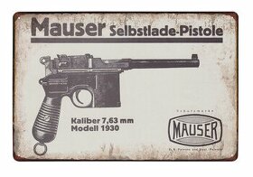 plechová cedule - Mauser C 96 model 1930 7,63 mm