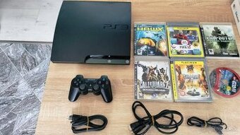 PS3 Slim s 250GB HDD, príslušenstvom + 6 hier