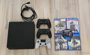 PS4 500GB + 3x Dualshock + 5 Hier