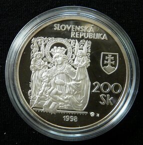 Slovenské strieborné 200 koruny proof, bk