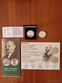 10€ strieborná minca Janko Jesenský