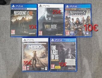 Hry na ps4 a ps5 : Metro exodus,Resident evil,The last of us