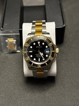 Seiko mod Submariner Two Tone Black