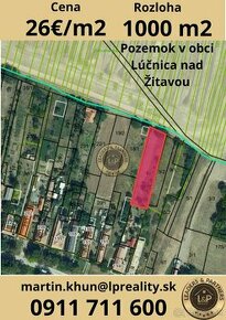 Na predaj záhrada Lúčnica nad Žitavou 1000m2