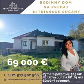 RODINNÝ DOM NA PREDAJ, NITRIANSKE SUČANY