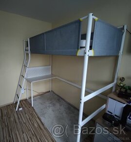 Vysoká posteľ VITVAL IKEA + matrac 90x200 + stolík