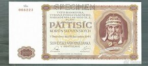 Staré bankovky Slovensko 5000 sk 1944 bezvadný stav - 1