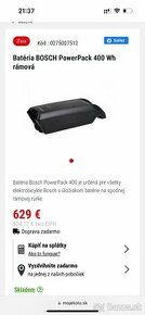 Batéria Bosch Powerpack 400 Wh rámová - 1