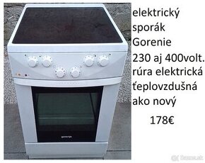 predám elektrický sporák Gorenie na 230 aj 400 voltov.