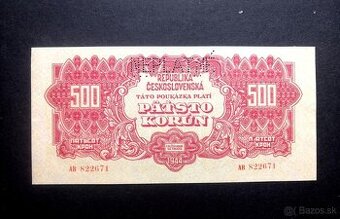 500 korun 1944 , vzacna prvni serie AB a vzacna perf.