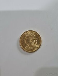 zlatý dukat helvetia 20 fr 1899 6.45g 900/1000 - 1