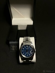 Seiko mod Datejust Flutted Blue