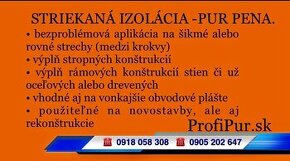 Striekaná izolácia-pur pena.Profipur.sk