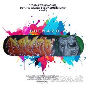 Buenazo™ – Ručne Maľovaný Skateboard s Graffiti (1 z 1)