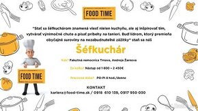 Šéfkuchár závodného stravovania FN Trnava FOOD TIME s. r. o.