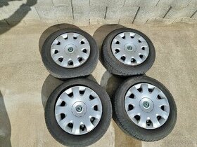 Plechove disky R15 a puklice Skoda, pneumatiky 195/65 R15