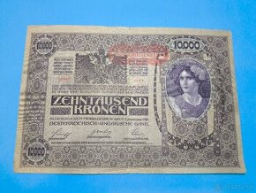 Bankovka RAKOUSKO-UHERSKO - 10.000 Kronen 1918