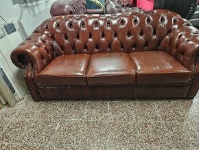 CHESTERFIELD ŠTÝL,KOŽENÁ,koňaková farba - 1