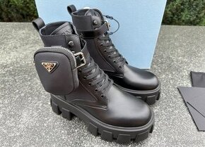 PRADA Monolith leather and Re-Nylon boots