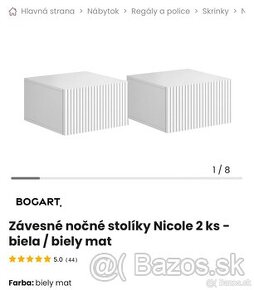 2ks NOVÝ, iba zmontovaný závesný nočný stolík