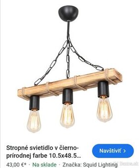 Stropne cierno drevene svietidlo