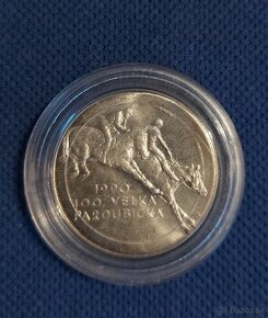 Strieborná pamätná minca 100 Kčs,1990 - Veľká pardubická - 1