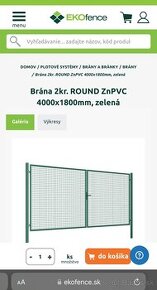 Rezervované Brána 2kr. ROUND ZnPVC 4000x1800mm, zelená