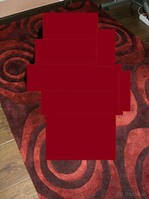 Moderný červený koberec 80x150 cm (iba osobný odber)