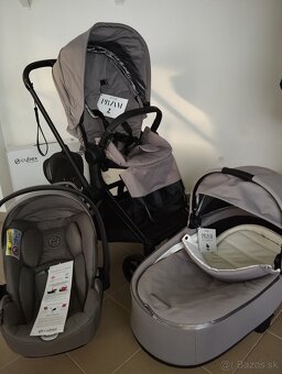 Cybex PRIAM, 3-kombinácia, MATT BLACK, grey