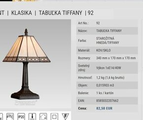 Stolná lampa Tiffany