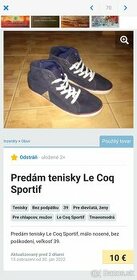 Predám tenisky Le Coq Sportif 39 - 1