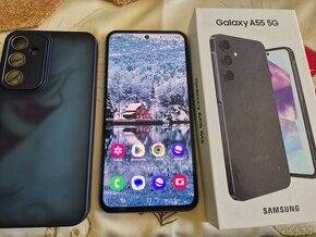 Samsung galaxy A55 5g 8/128gb čierny v top stave po bokoch s