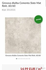 Gresova dlažba Cemento Slate Mat - 1