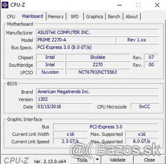 Predam Asus PRIME Z270-A ATX . Socket 1151 , Z270 chipset