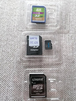 Pamäťové karty 32 GB, 2 kusy + 2 adaptéry