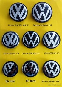Volkswagen 56, 60, 63, 65, 70, 76 mm stredové krytky