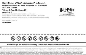 Lístky na Harry Potter in Concert