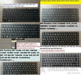 Klávesnice: HP 440 G3/G5 /Envy4 1000/ 14-v000 // 14-BA/ 14-E - 1