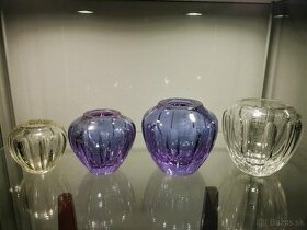 Váza, vázy - brúsené sklo, hutné sklo, art deco.