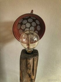 Industriálna lampa - staré drevo - 1