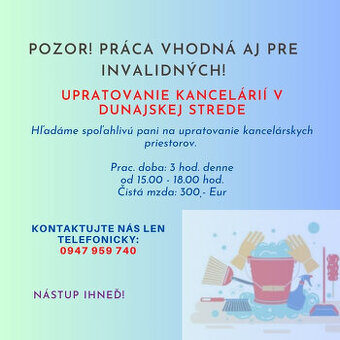 Upratovanie v Dunajskej Strede