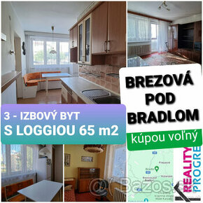 TEHLOVÝ 3 IZBOVÝ BYT S LOGGIOU 65 m2 BREZOVÁ POD BRADLOM