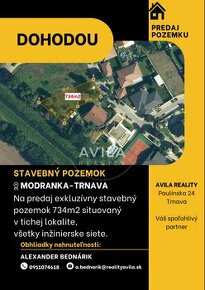 NA PREDAJ: exkluzívny stavebný pozemok 734m2 - Modranka(Trna - 1