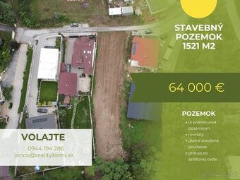 PREDAJ - STAVEBNÝ POZEMOK + STAVEBNÉ POVOLENIE 1521 m2 URMIN